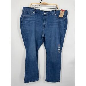 NWT Levi's Classic Straight Jeans Women's 26W Blue Denim Stretch High Rise Retro